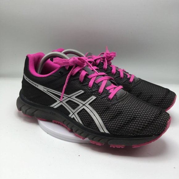 black and pink asics